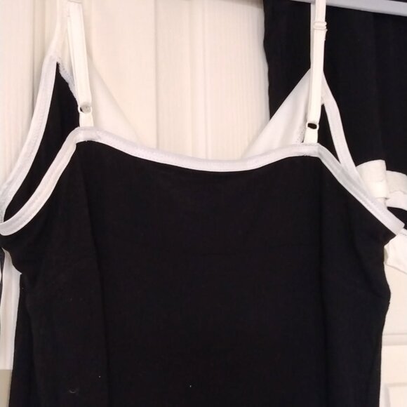 🖤🖤BNWT MAX STUDIO CAMI/SHORTS SLEEP SET BLACK with IVORY SATIN LACE TRIM - Picture 2 of 5